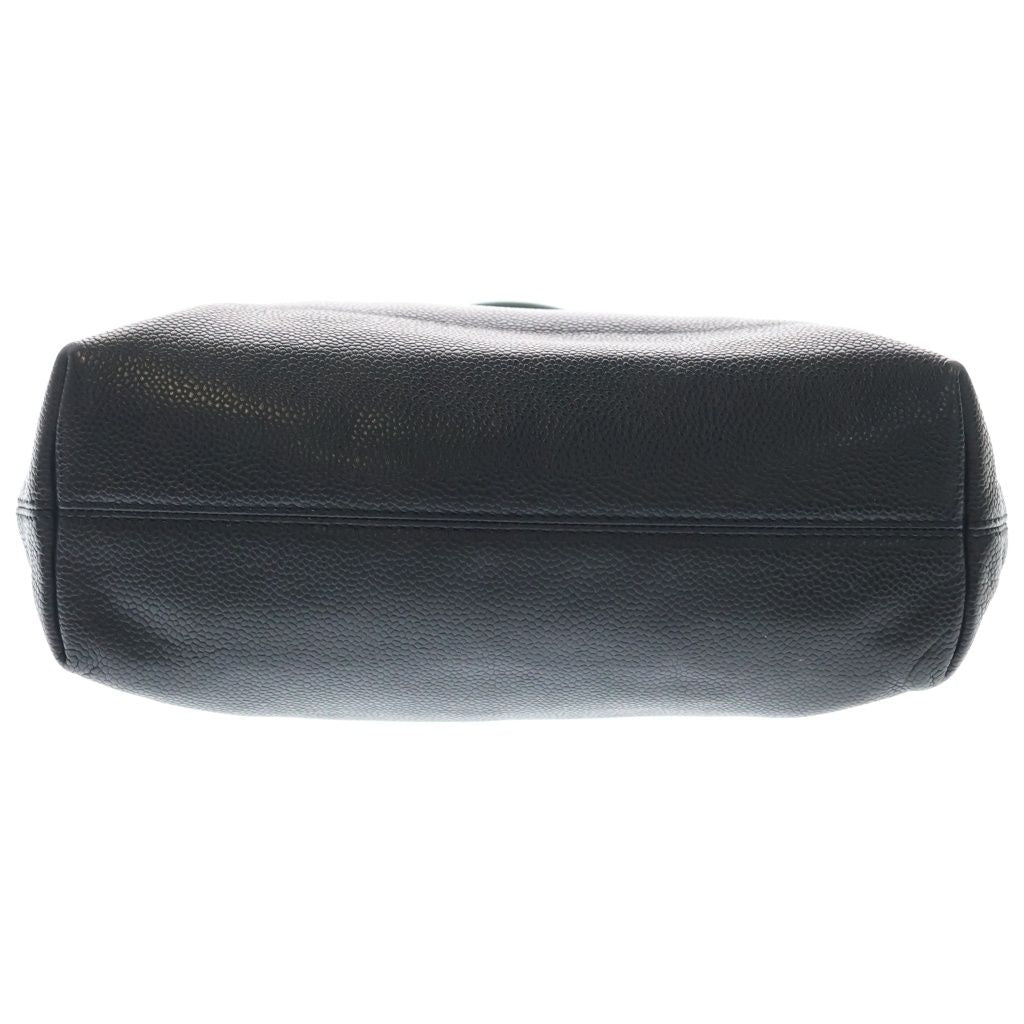 Chanel CC Logo Small Tote Caviar Leather Handbag Gold Black — view 4