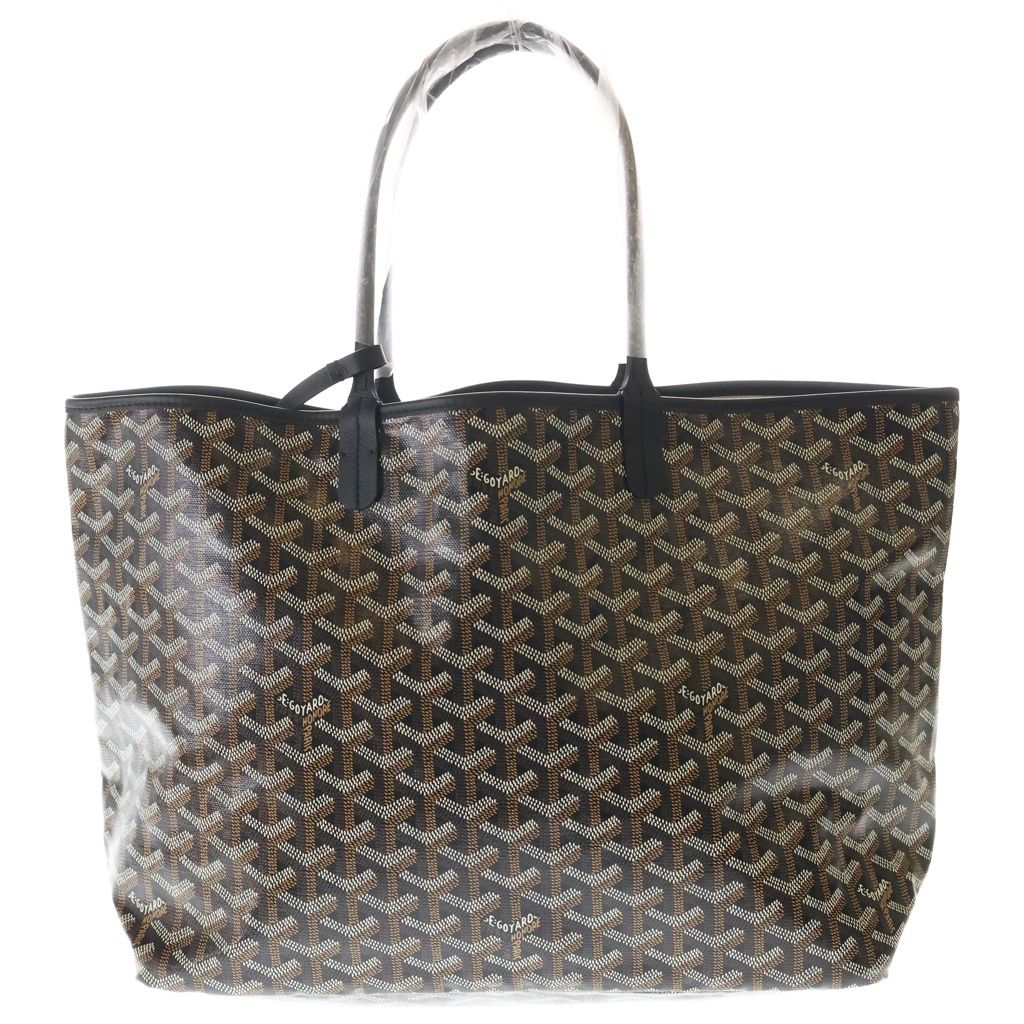 Goyard Saint Louis PM Canvas Leather Tote Black Brown — view 2
