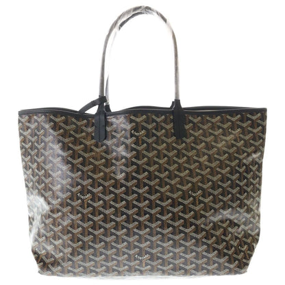 Goyard Saint Louis PM Canvas Leather Tote Black Brown — view 2