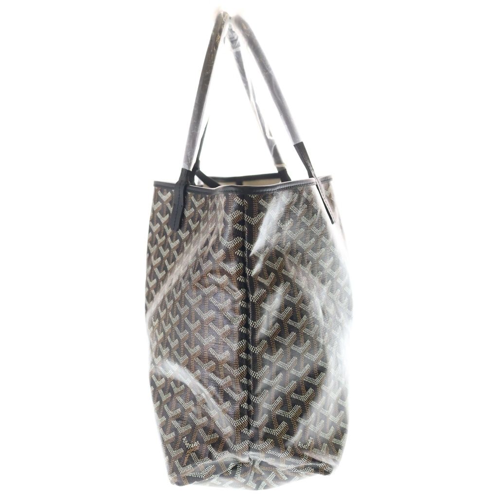 Goyard Saint Louis PM Canvas Leather Tote Black Brown — view 3