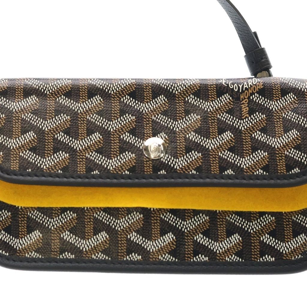 Goyard Saint Louis PM Canvas Leather Tote Black Brown — view 6