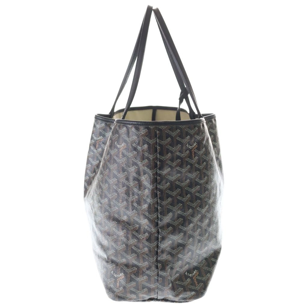 Goyard Saint Louis PM Canvas Leather Tote Black Brown — view 3