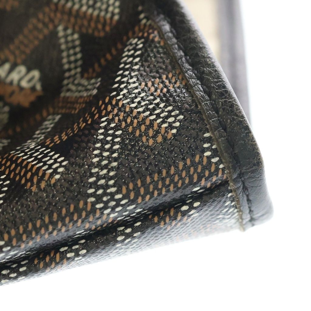 Goyard Saint Louis PM Canvas Leather Tote Black Brown — view 7