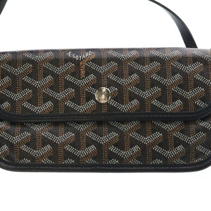 Goyard Saint Louis PM Canvas Leather Tote Black Brown — view 6