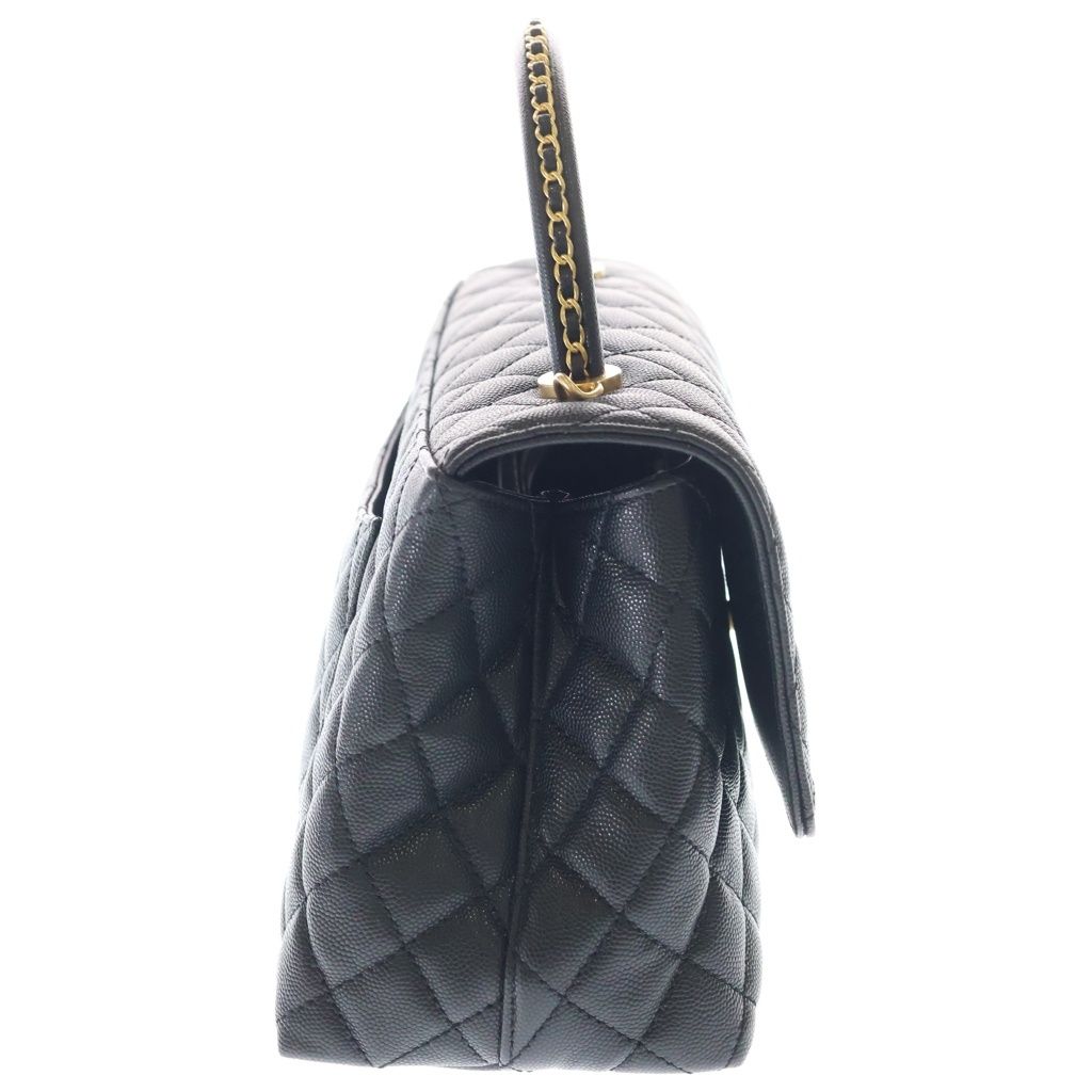 Chanel Coco Handle 29 2-Way Chain Shoulder Bag Black Caviar Leather Gold — view 3