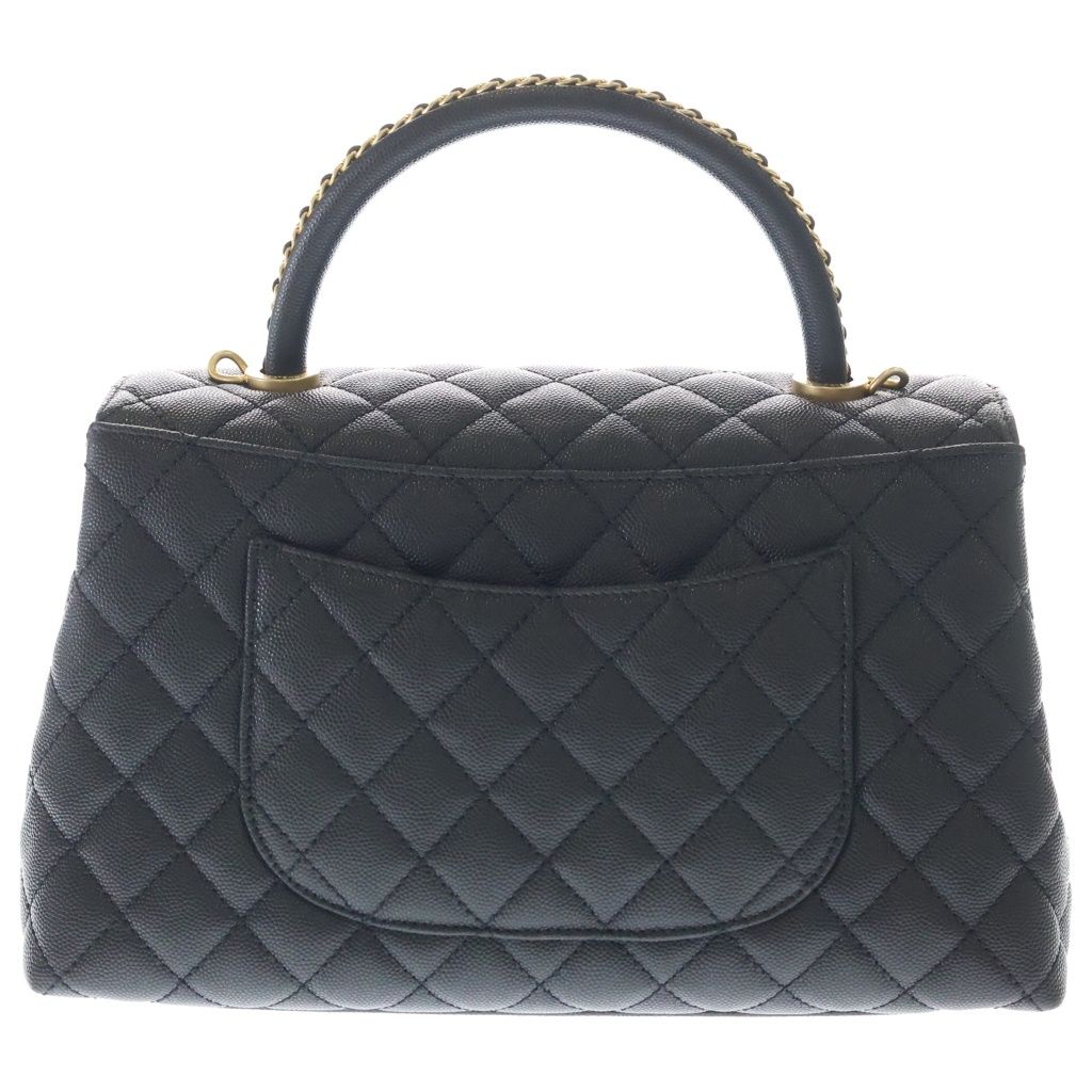 Chanel Coco Handle 29 2-Way Chain Shoulder Bag Black Caviar Leather Gold — view 2