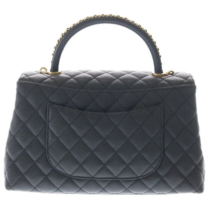 Chanel Coco Handle 29 2-Way Chain Shoulder Bag Black Caviar Leather Gold — view 2