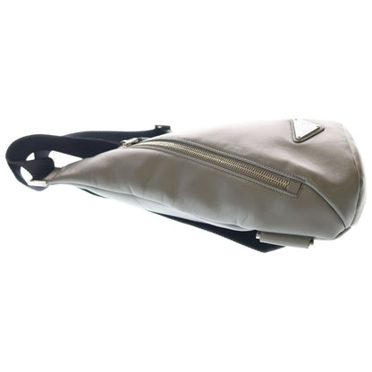 Prada Vitello Daino Belt Bag Gray Leather Silver — view 3