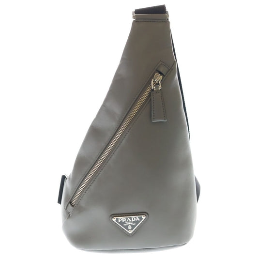 Prada Vitello Daino Belt Bag Gray Leather Silver