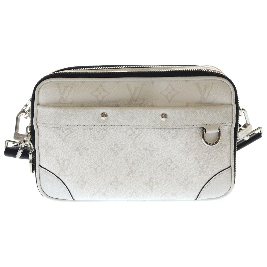 Louis Vuitton Alpha Messenger Taigarama Monogram Leather Shoulder Bag Silver