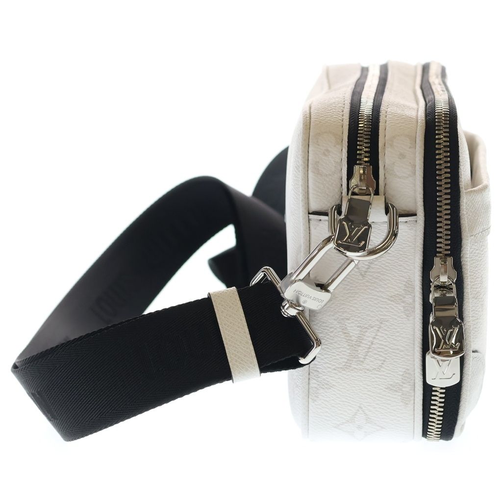 Louis Vuitton Alpha Messenger Taigarama Monogram Leather Shoulder Bag Silver — view 3