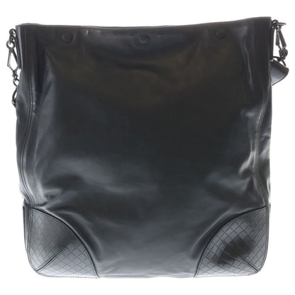 Bottega Veneta Intrecciato Shoulder Back Black Leather
