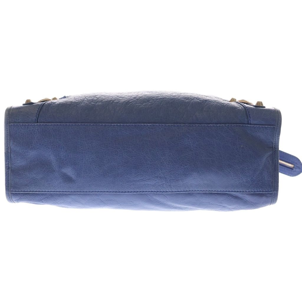 Balenciaga Giant City 2-Way Shoulder Bag Blue Leather Pink Gold — view 4