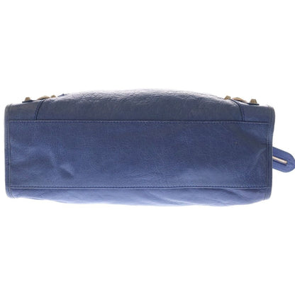 Balenciaga Giant City 2-Way Shoulder Bag Blue Leather Pink Gold — view 4