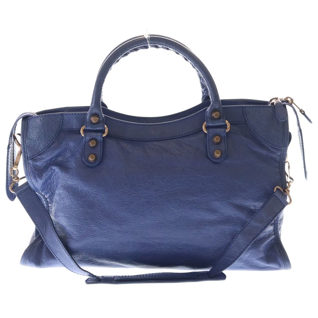 Balenciaga Giant City 2-Way Shoulder Bag Blue Leather Pink Gold — view 2