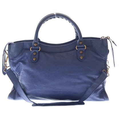 Balenciaga Giant City 2-Way Shoulder Bag Blue Leather Pink Gold — view 2