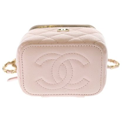 Chanel Mini Vanity Chain Shoulder Bag Pink Caviar Leather Gold — view 4