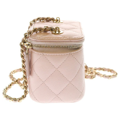 Chanel Mini Vanity Chain Shoulder Bag Pink Caviar Leather Gold — view 3