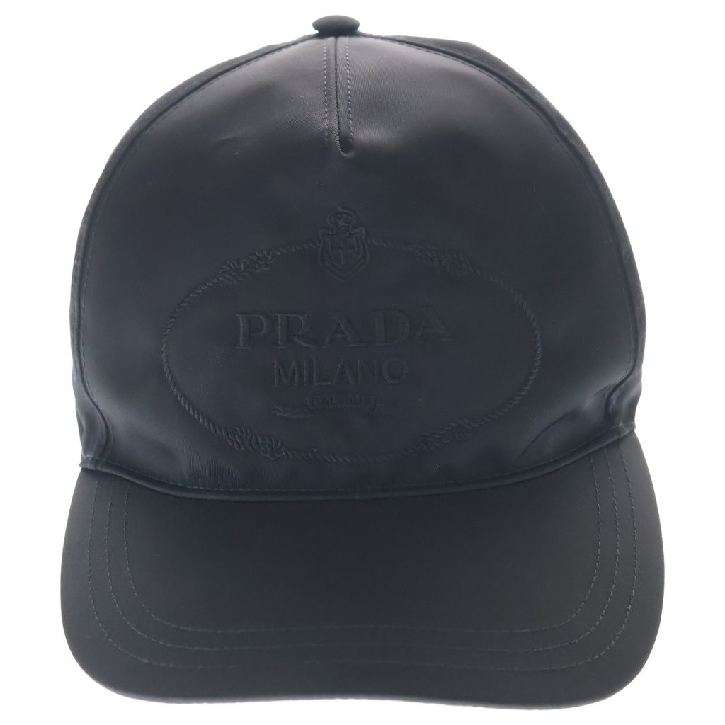 Prada Logo Embroidery Nylon Cap Black — view 4