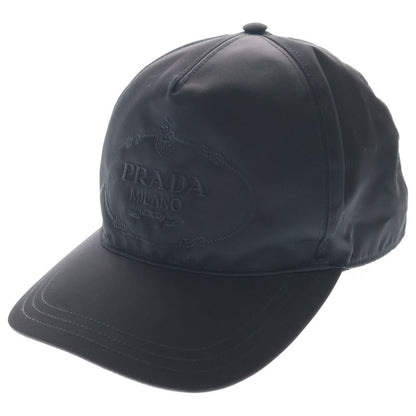 Prada Logo Embroidery Nylon Cap Black