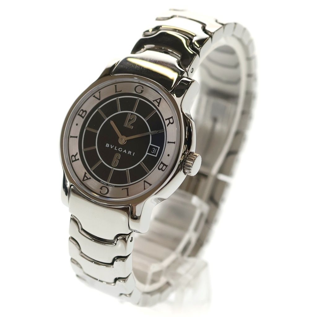 Bvlgari Solo Tempo Date Black Dial Quartz Watch Silver — view 4