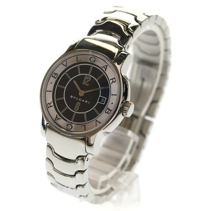 Bvlgari Solo Tempo Date Black Dial Quartz Watch Silver — view 4