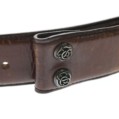 Chrome Hearts 1.5 Strap 1.5 Inch Flora Roulis Betts Leather Belt Brown — view 4