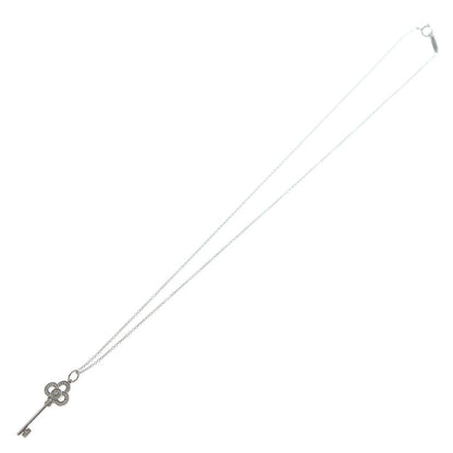 Tiffany & Co Fleur de Lis Key Diamond Pendant Chain Silver — view 2