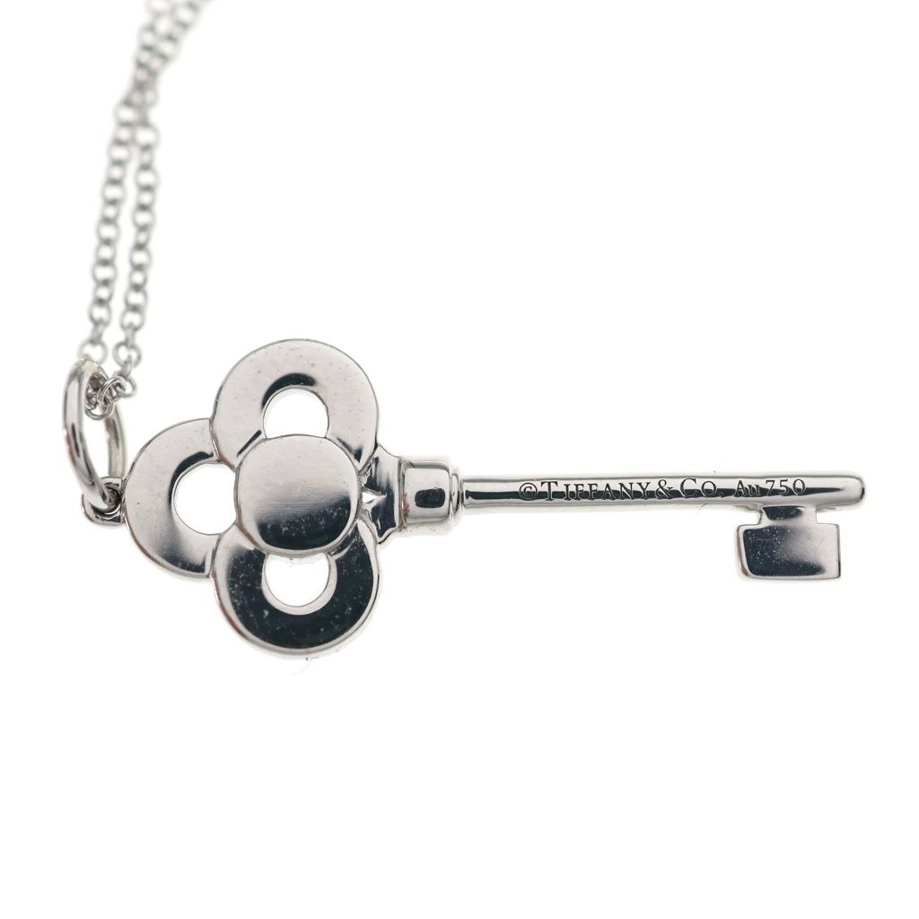 Tiffany & Co Fleur de Lis Key Diamond Pendant Chain Silver — view 5
