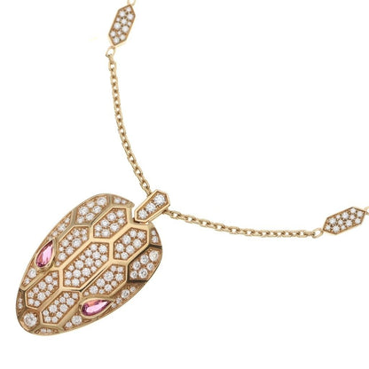 Bvlgari Serpenti Sedutto Ri Necklace Diamond Rubellite Pink Gold