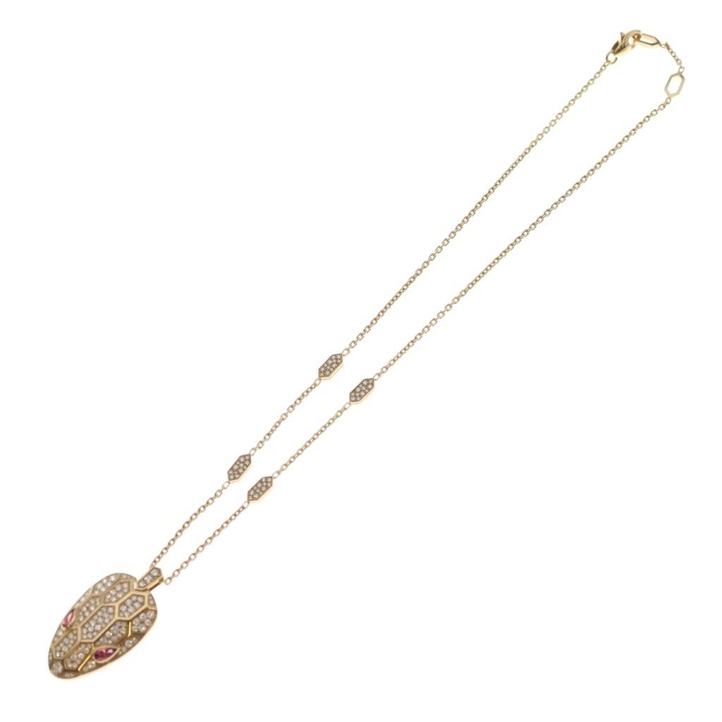 Bvlgari Serpenti Sedutto Ri Necklace Diamond Rubellite Pink Gold — view 2