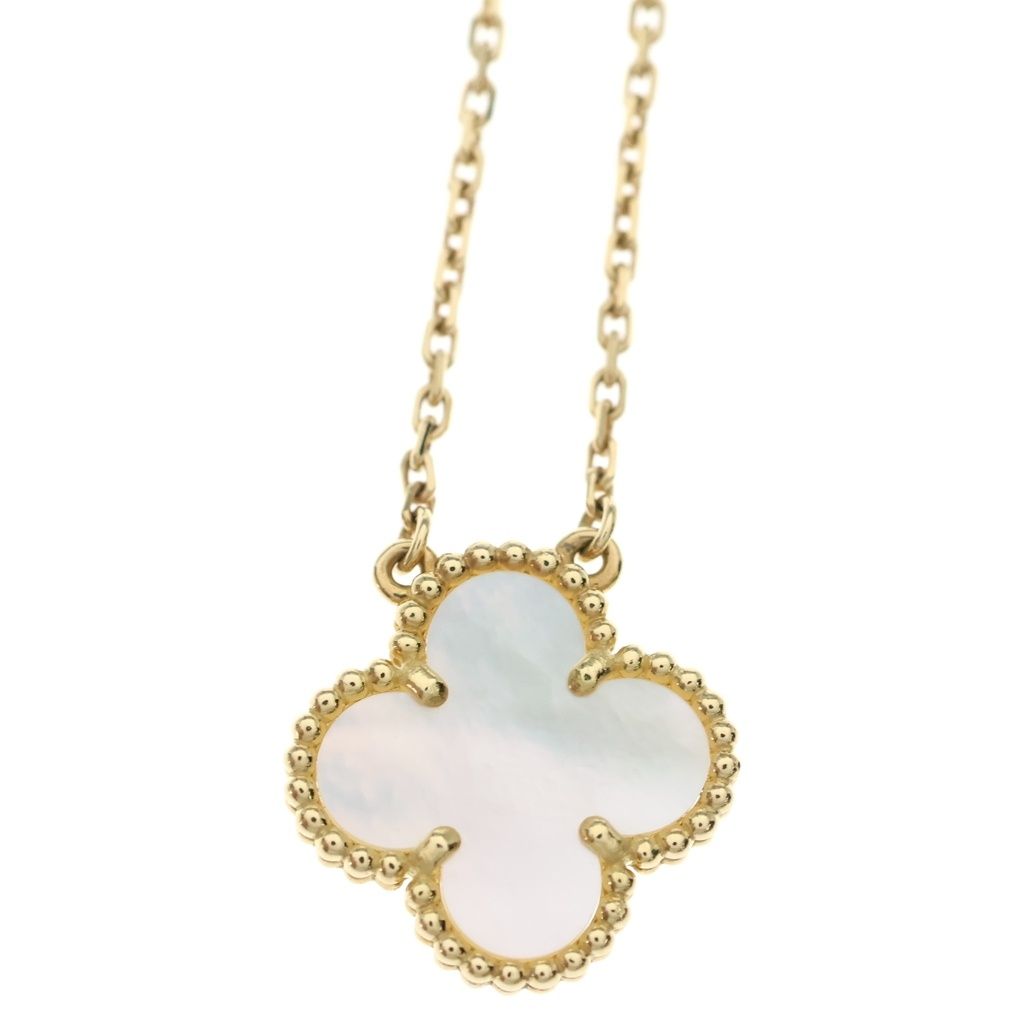 Van Cleef & Arpels Vintage Alhambra Necklace Mother of Pearl Yellow Gold — view 3