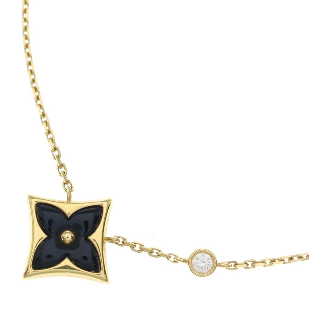 Louis Vuitton Star Blossom BB Necklace Onyx Yellow Gold