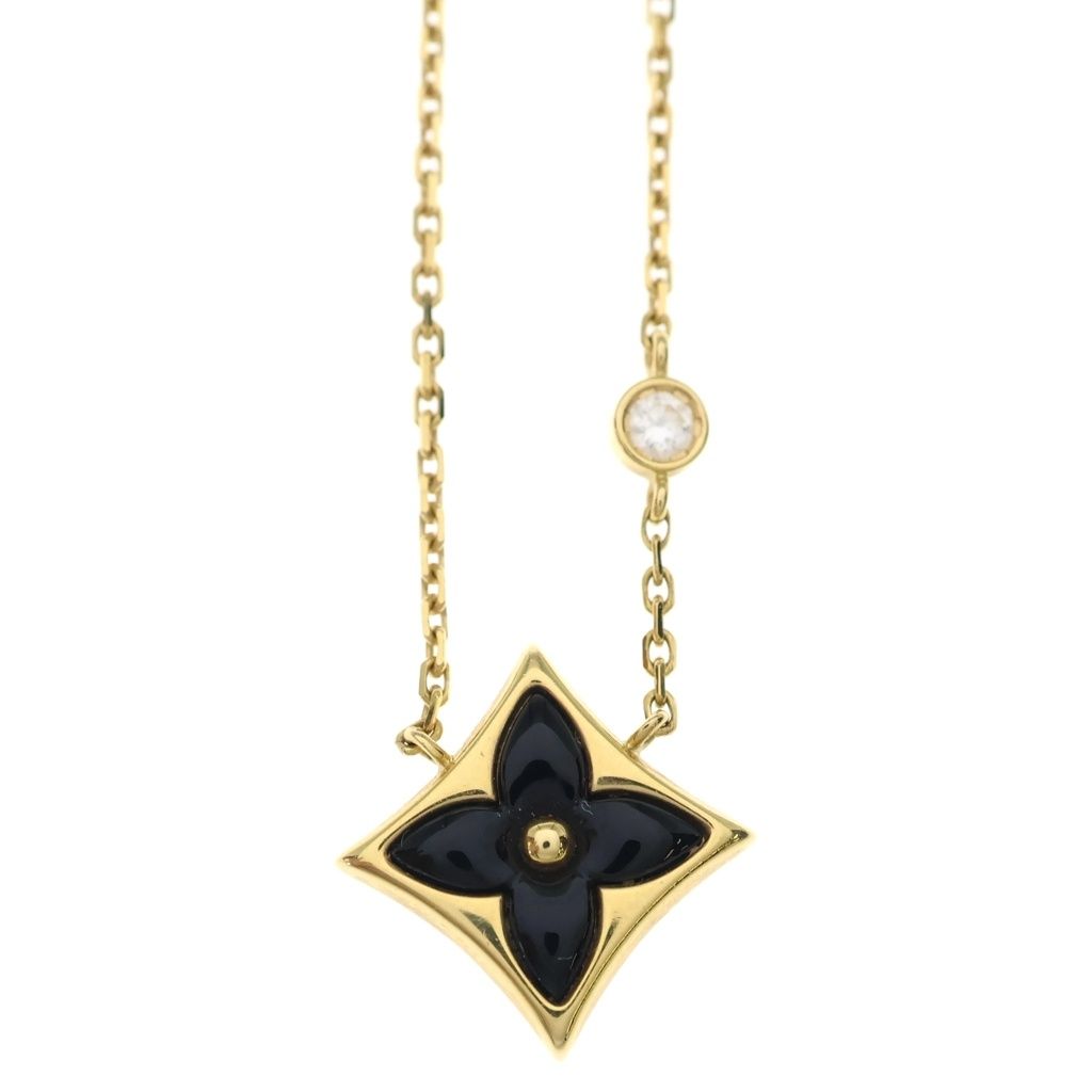 Louis Vuitton Star Blossom BB Necklace Onyx Yellow Gold — view 3