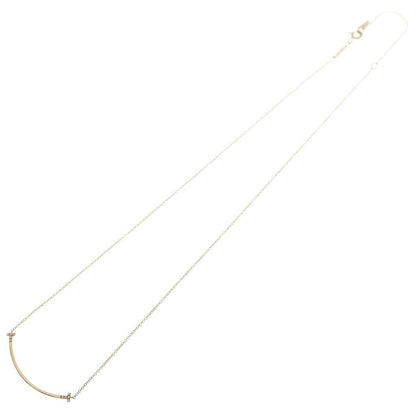 Tiffany & Co T Smile Small Diamond Pendant Chain Pink Gold 18k — view 2