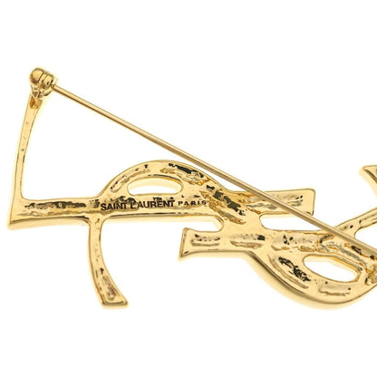 Saint Laurent Paris Opyum Brch Monogram YSL Cassandra Opium Brooch Gold — view 5