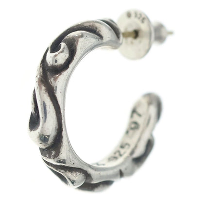Chrome Hearts Hoop Scrool Scroll Earrings Silver