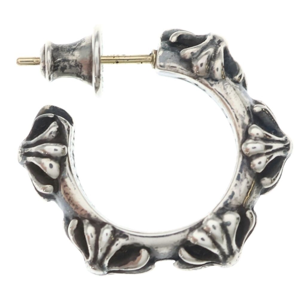 Chrome Hearts Hoop Cross Band Earrings Silver — view 4