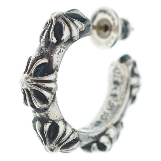 Chrome Hearts Hoop Cross Band Earrings Silver