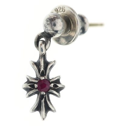 Chrome Hearts Tny CH Pls Ruby Tiny CH Plus Drop Earrings Silver