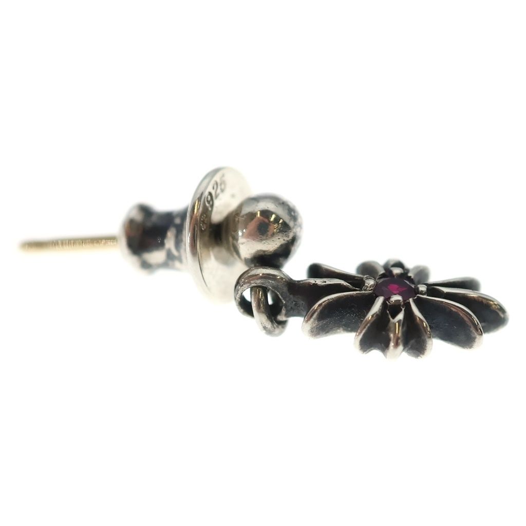 Chrome Hearts Tny CH Pls Ruby Tiny CH Plus Drop Earrings Silver — view 4
