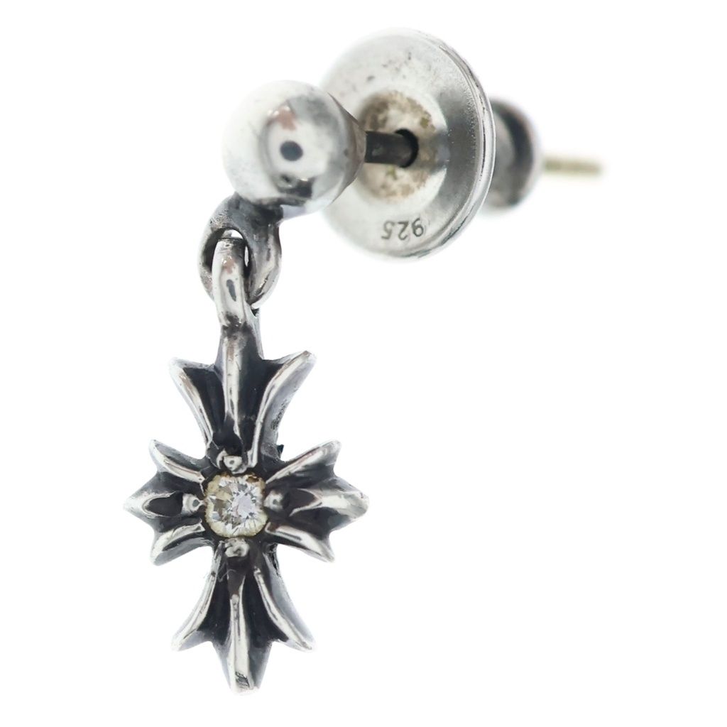 Chrome Hearts Tny CH Pls Dia Tiny CH Plus Drop Earrings Silver