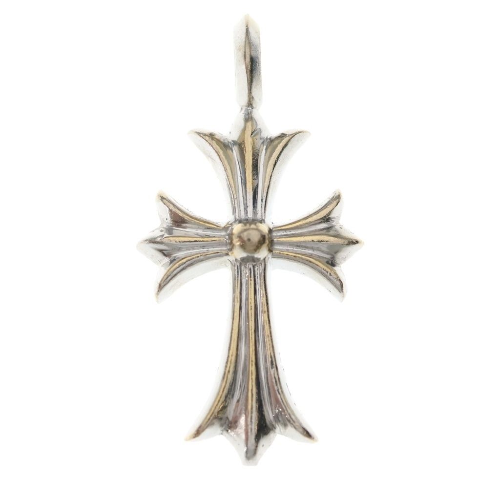 Chrome Hearts Tny Crsf P Dia Tiny Fat Cross Pave Diamond Pendant White Gold — view 2