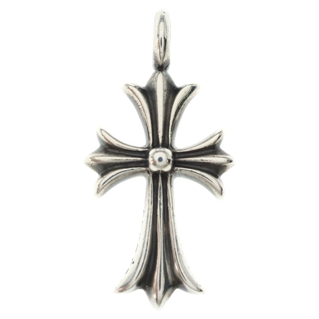 Chrome Hearts Tny Crsf P Dia Tiny Fat Cross Pave Diamond Pendant Silver — view 2