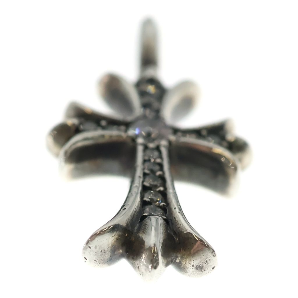 Chrome Hearts Tny Crsf P Dia Tiny Fat Cross Pave Diamond Pendant Silver — view 5