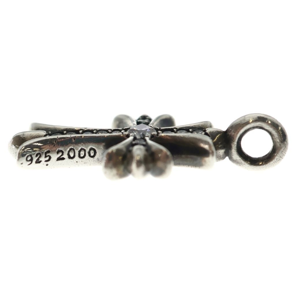 Chrome Hearts Tny Crsf P Dia Tiny Fat Cross Pave Diamond Pendant Silver — view 3