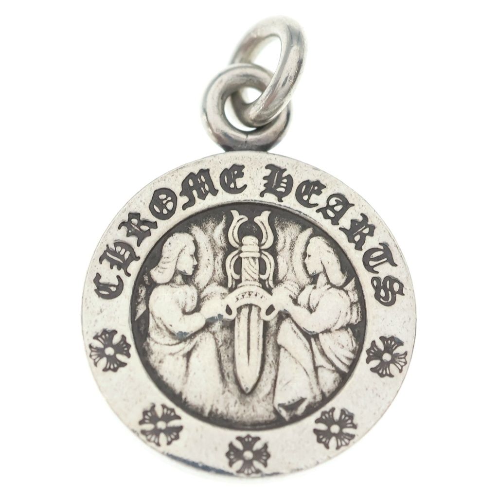 Chrome Hearts Chrm Angl Mdl V2 Angel Medal Charm Pendant Silver