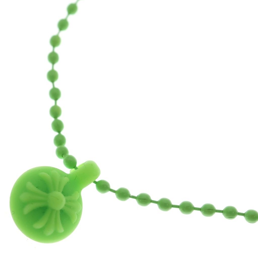 Chrome Hearts Rubber CH Crs Ball 2 Cross Necklace Silicone Green