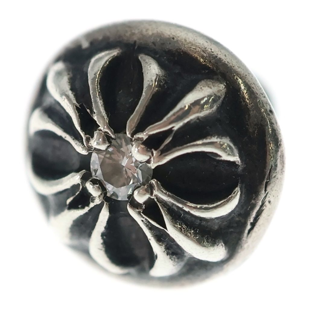 Chrome Hearts Stud Crsbll Dia Cross Ball Earrings Silver
