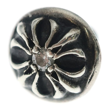 Chrome Hearts Stud Crsbll Dia Cross Ball Earrings Silver